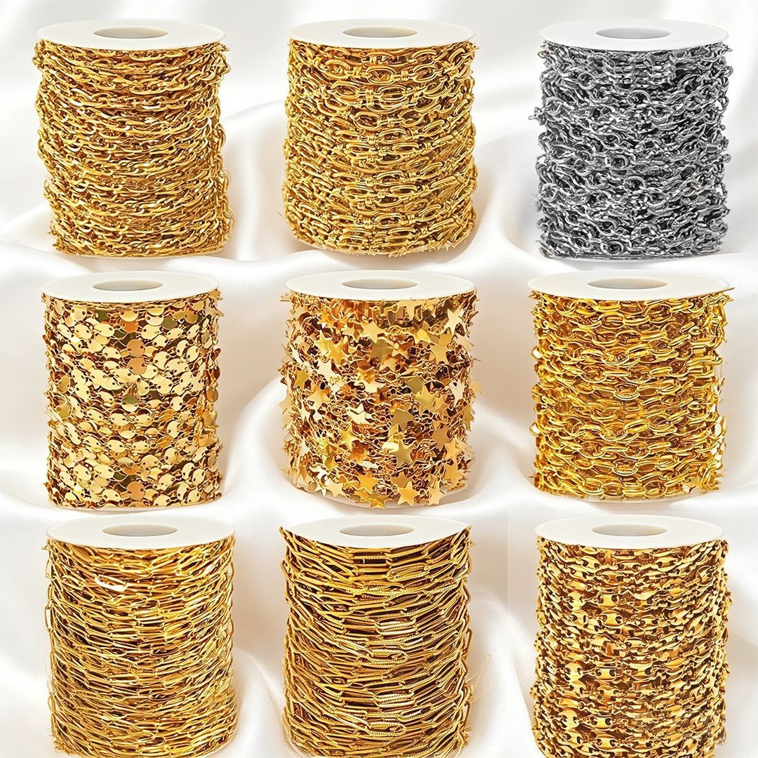 Electroplated Rose Titanium Steel Chain In 18K Real Gold Plated Finish, Original Design Jewelry Accessory