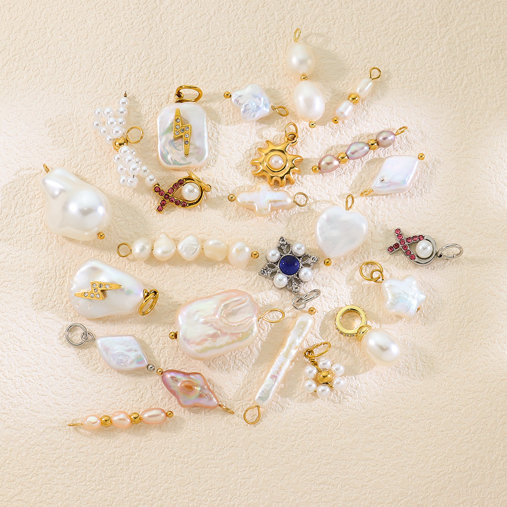 For Shell Pendant In Baroque Style With Golden 18K Real Gold Plated And PVD Coated Finish