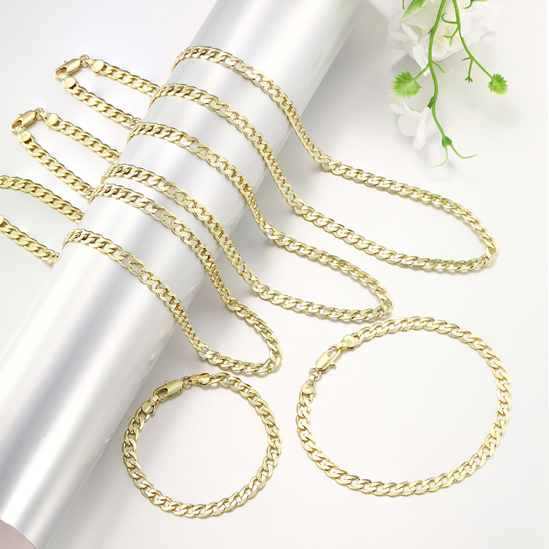 XUPING Geometric Hypoallergenic Unisex Necklace With 18K Real Gold Plated Copper Alloy Featuring Cuban Link Chain Curb Chain