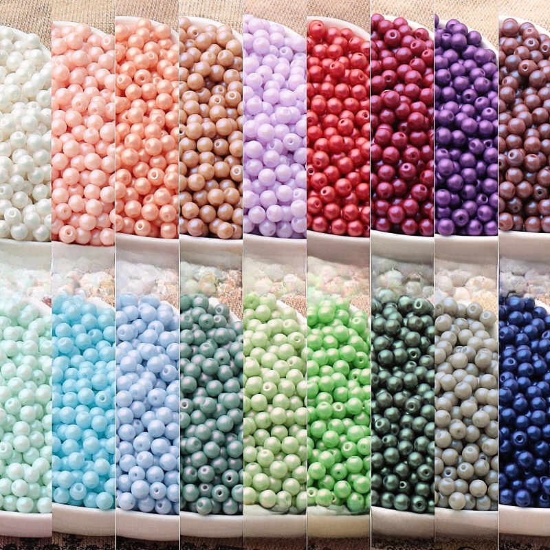 Stoving Varnish Glass Beads In Colour With Diameter 3mm For Jewelry Accessories