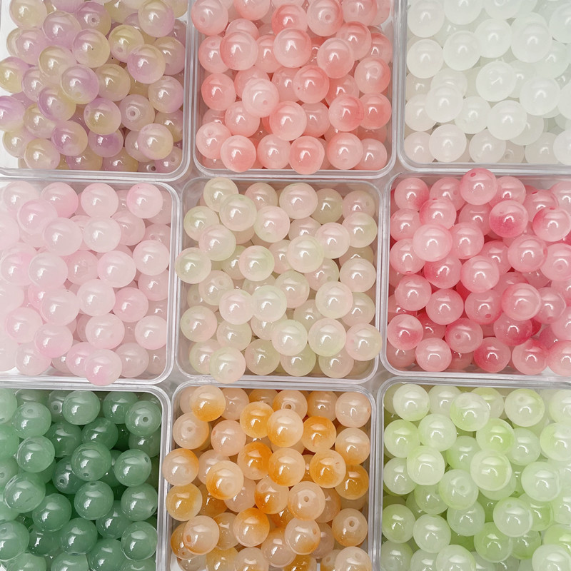 Glass Beads Bulk DIY Beads Crystal Bracelet Beads Handmade Cinnabar Loose Beads Bracelet Accessories Glass Beads
