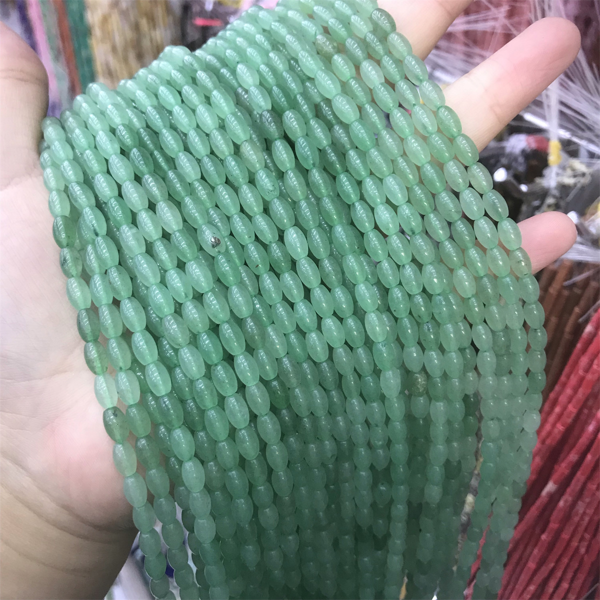 Natural Stone Beads For Jewelry Making, 1 Strand Featuring Smooth Polished Printing, Available With Cotton Or Fishing Line
