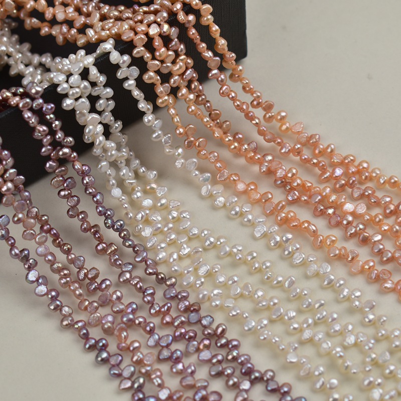 Freshwater Pearl Necklace Featuring Beading Craft In Baroque Style With Natural Freshwater Pearl Inlay