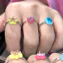 1 Piece Cute Streetwear Geometric Heart Shape Alloy Plating Women's Open Rings 5