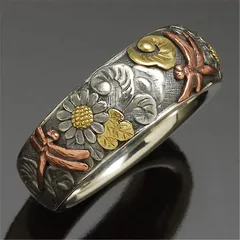 Fashion Geometric Alloy Ring For Women Featuring Printing Design, 1 Piece 2