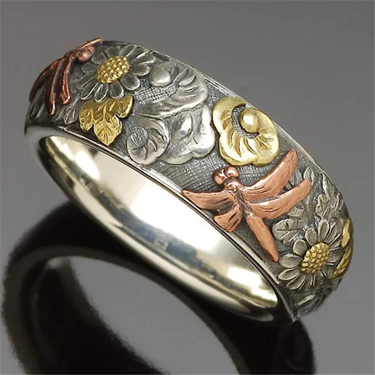 Fashion Geometric Alloy Ring For Women Featuring Printing Design, 1 Piece 5