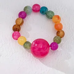 Geometric Acrylic Ring For Women Featuring Beading Craftsmanship 3