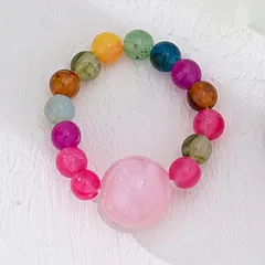 Geometric Acrylic Ring For Women Featuring Beading Craftsmanship 4