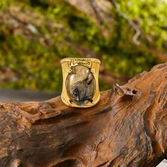 Geometric Hip-Hop Ring For Unisex Featuring Zinc Alloy Material With Resin Inlay 2