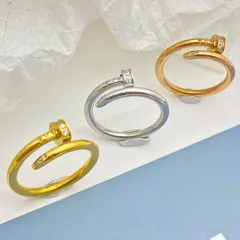 Geometric Unisex Rings For Everyday Wear In Rose Gold Featuring Titanium Steel With 18K Real Gold Plated Finish 3