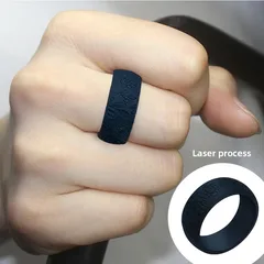 Multicolor Silicone Rings For Men And Unisex Featuring Litmus Craftsmanship With Floral Pattern 4