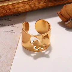 Oval Blue Glass Inlay Rings For Women, 1 Pair, 18K Real Gold Plated With 0.03µm-0.05µm Thickness 4