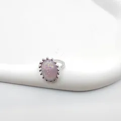 Oval Zinc Alloy Women’s Ring For Everyday Wear, Silver Plated With 0.01µm Thick Coating And Resin Inlay 5