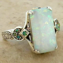 Retro Geometric Ring For Women In Alloy With Artificial Gemstones Inlay