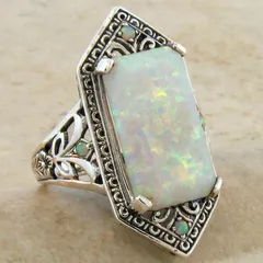 Retro Geometric Ring For Women In Alloy With Artificial Gemstones Inlay 3