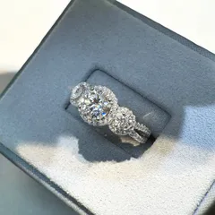 Round Moissanite Ring For Women In 925 Sterling Silver, Silver Color 3