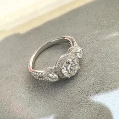 Round Moissanite Ring For Women In 925 Sterling Silver, Silver Color 4