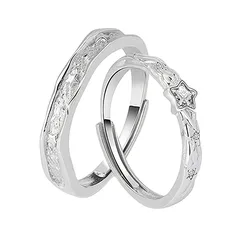 Novelty Star Friendship Rings For Couples In Copper With Zircon Inlay 5