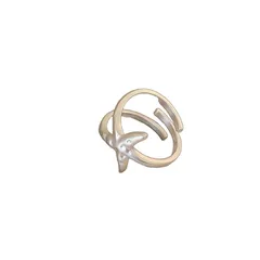 Starfish Open Rings For Women In Marine Style Blue Alloy 2 Pieces Set 5