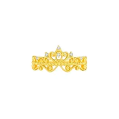 Sweet Crown Ring For Women In Copper Alloy With Rhinestones, Perfect For Spring 5