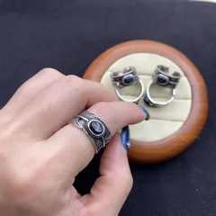 Unisex Vintage Style Oval Open Ring Featuring Natural Stone Cat's Eye Stone With Electroplated Gold Plating